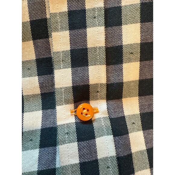 Neiman Marcus Men’s Gingham Check Button Down Shirt M Flip Cuff 100% Cotton - Picture 9 of 10